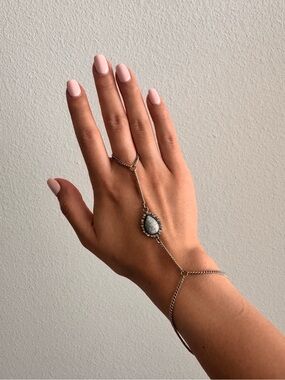 Delicate Silver Hand Chain Bracelet
